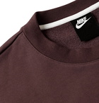 Nike - Sportswear Logo-Embroidered Fleece-Back Cotton-Blend Jersey Sweatshirt - Burgundy