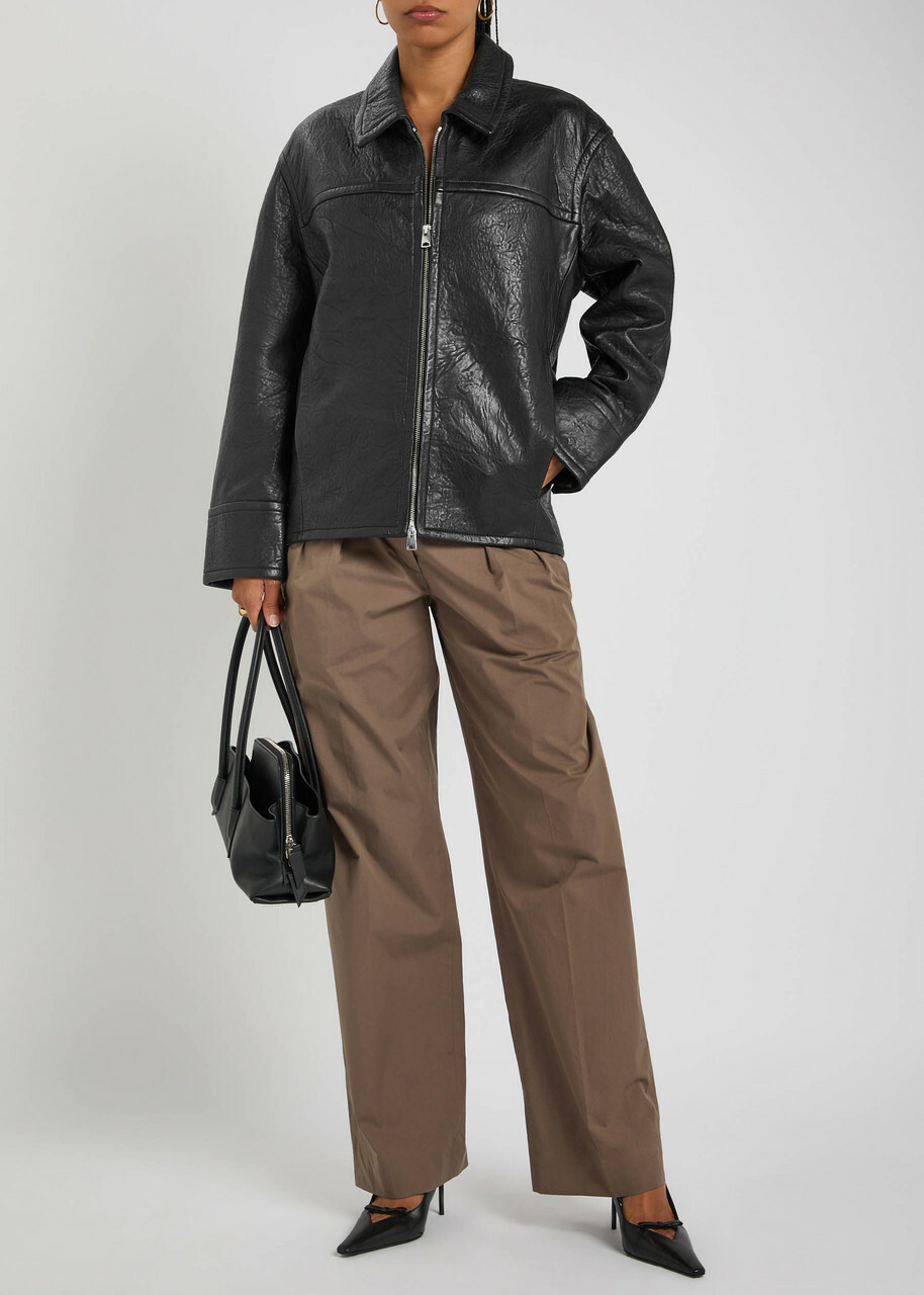 Esse Studios Pelle Textured Leather Jacket Black