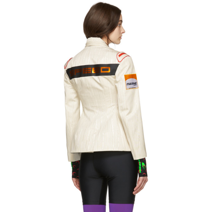 MARINE SERRE track jacket moiré pink 36 Boxy Moire track jacket in pink - Marine Serre | Mytheresa