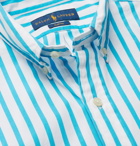 POLO RALPH LAUREN - Button-Down Collar Striped Cotton-Poplin Shirt - White