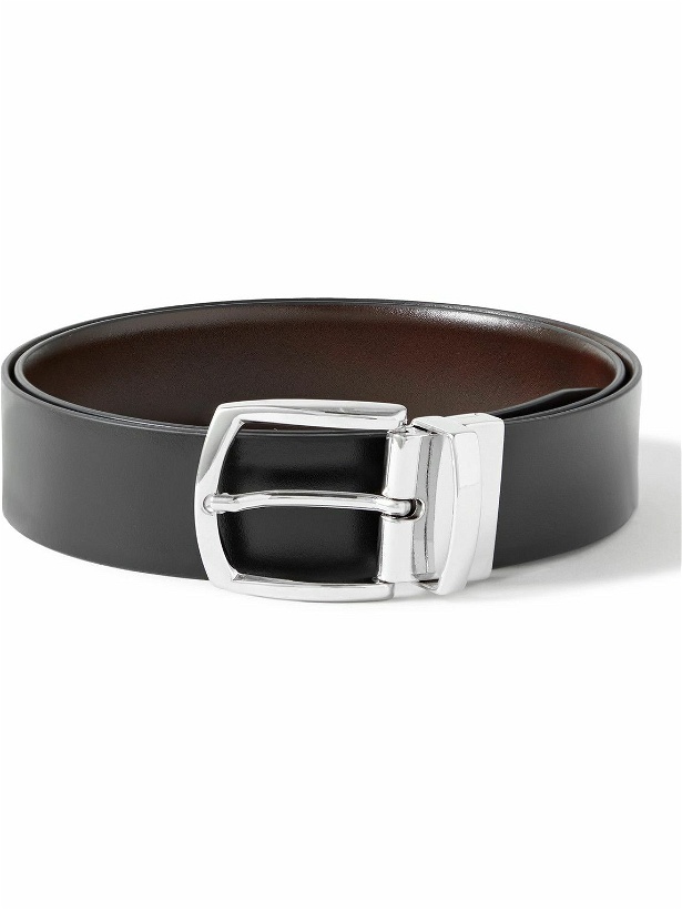 Photo: Anderson's - 3.5cm Reversible Leather Belt - Black