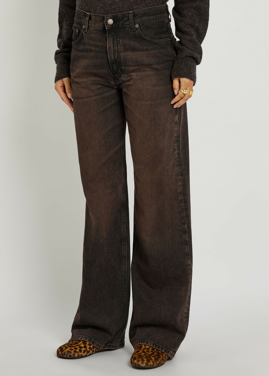 Haikure Korea Straight-leg Jeans Brown