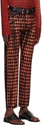Maximilian Black & Orange Harlequin Jeans