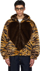 Kenzo Orange Kenzo Paris 'KENZO Tiger' Faux-Fur Jacket