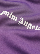 Palm Angels - Striped Logo-Print Jersey Hoodie - Purple