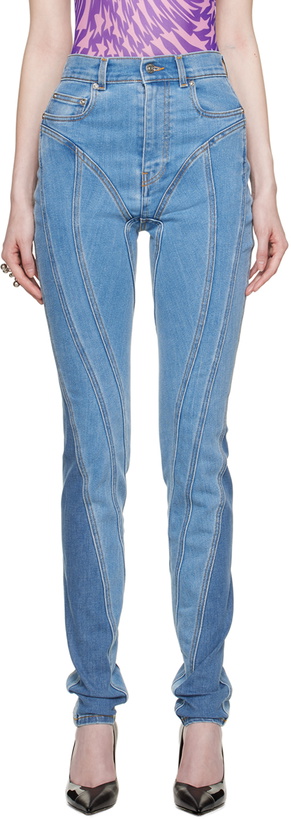 Photo: Mugler Blue Spiral Jeans