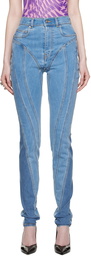 Mugler Blue Spiral Jeans