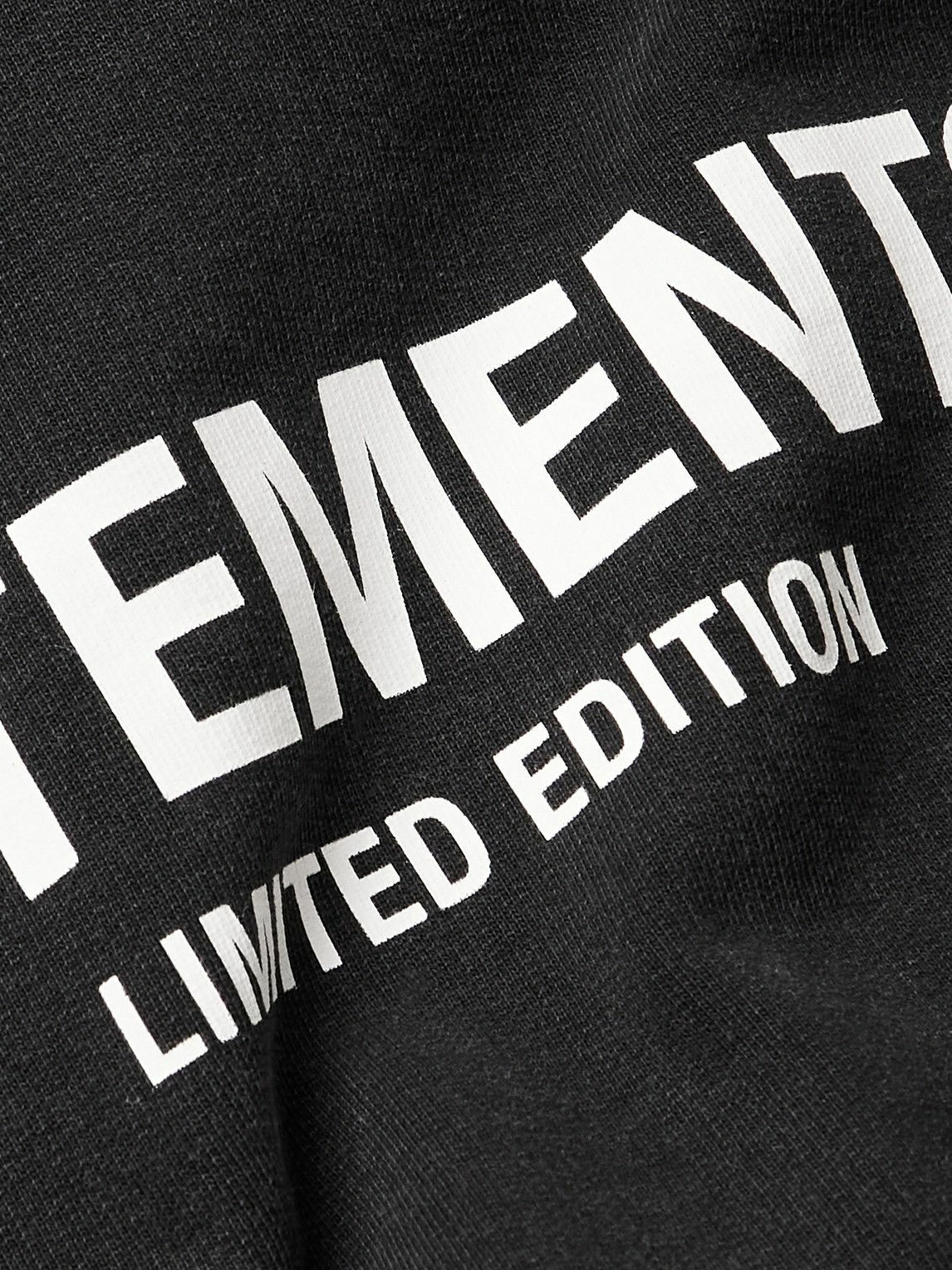VETEMENTS - Oversized Logo-Print Cotton-Blend Jersey Hoodie - Black  Vetements