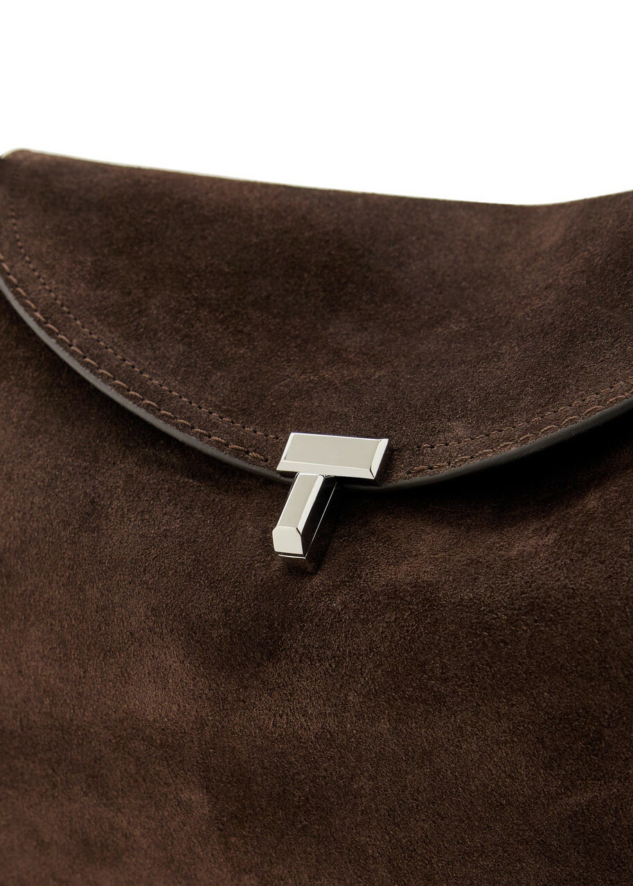 Toteme T-lock Suede top Handle bag - Brown - One Size