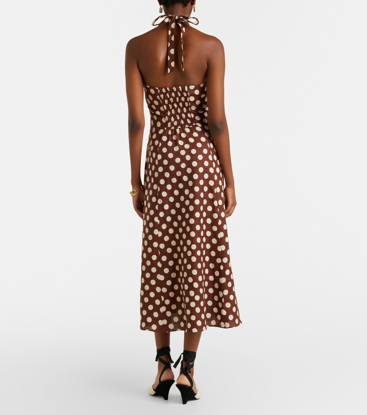 Faithfull Marais polka-dot linen midi dress