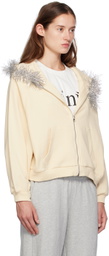 Praying Beige Tinsel Fur Hoodie