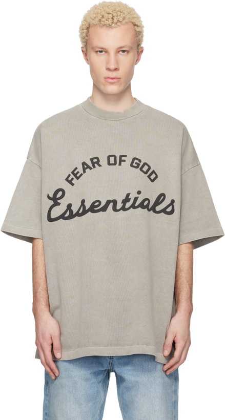 Photo: Fear of God ESSENTIALS Taupe Training 90s Short Sleeve T-shirt