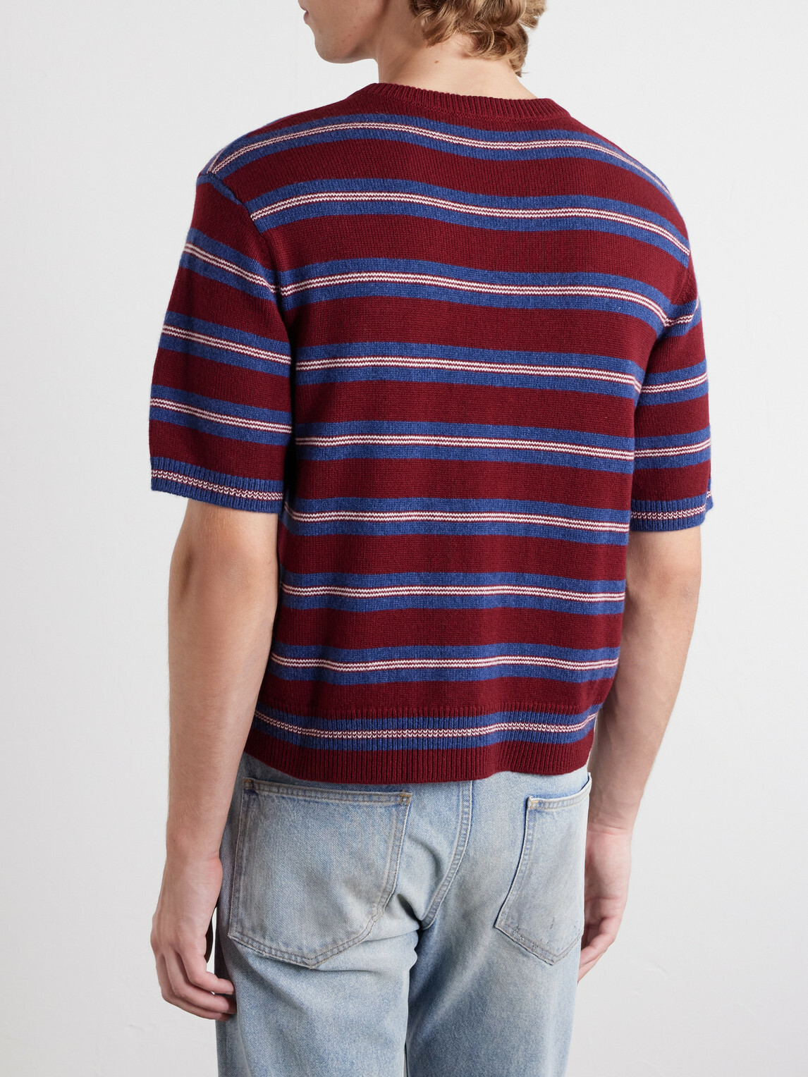 Enfants Riches Déprimés - Eddie Striped Cashmere Shirt - Burgundy