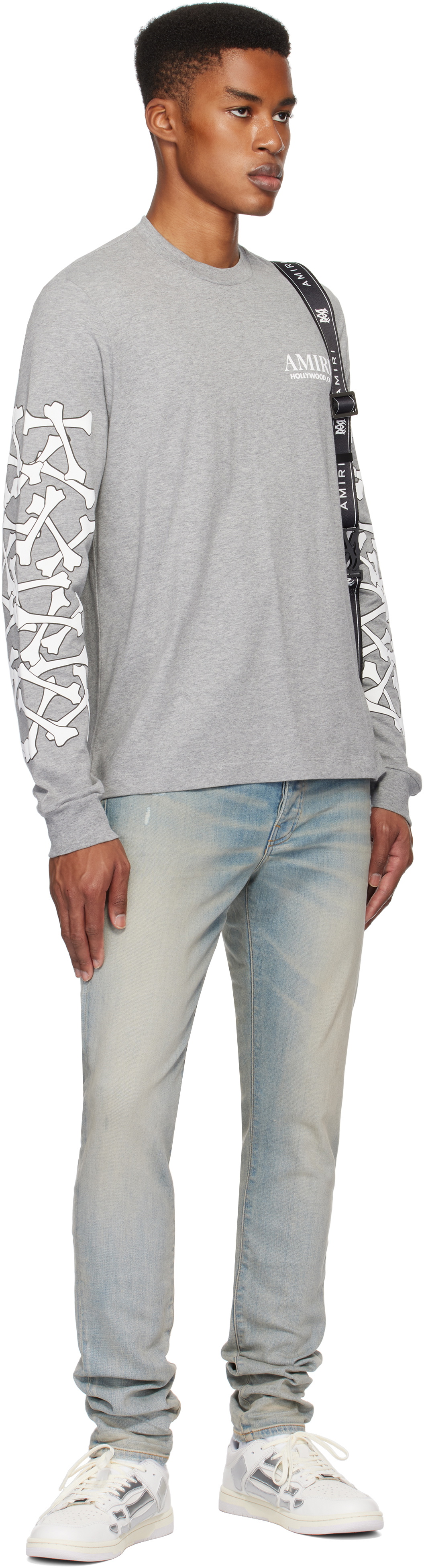 AMIRI Black Bones Stacked Long Sleeve T-shirt Amiri