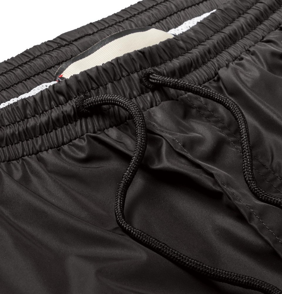 Gucci - Slim-Fit Mid-Length Logo Webbing-Trimmed Swim Shorts - Black Gucci