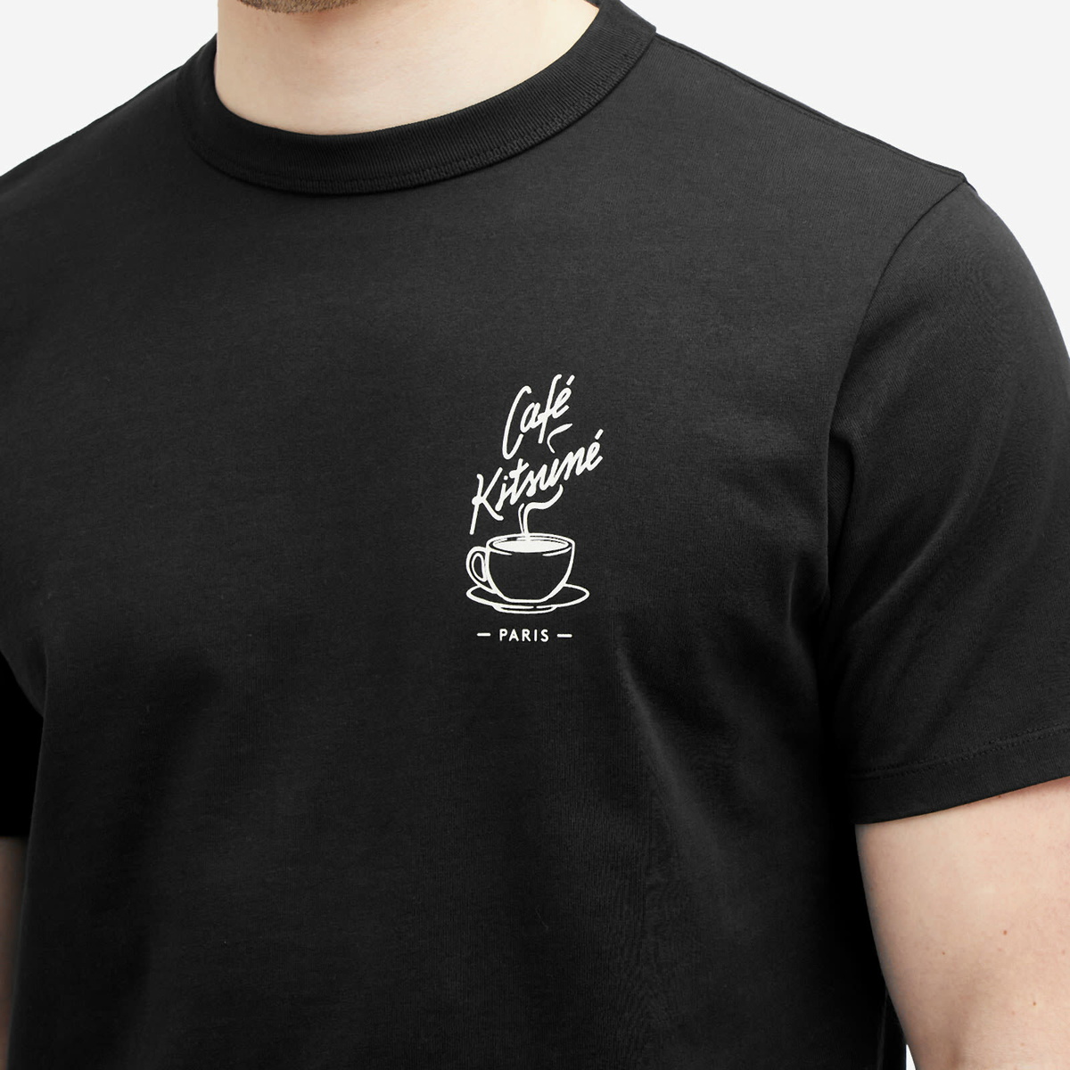 Cafe Kitsune Men's Café Kitsune Coffee Cup Relax T-Shirt in Black