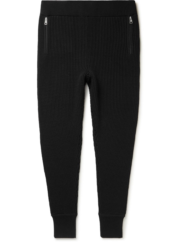 Photo: Moncler Genius - 6 Moncler 1017 ALYX 9SM Tapered Ribbed-Knit Trousers - Black