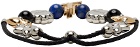 Lanvin Gold & Silver Metallic Beads Cord Bracelet