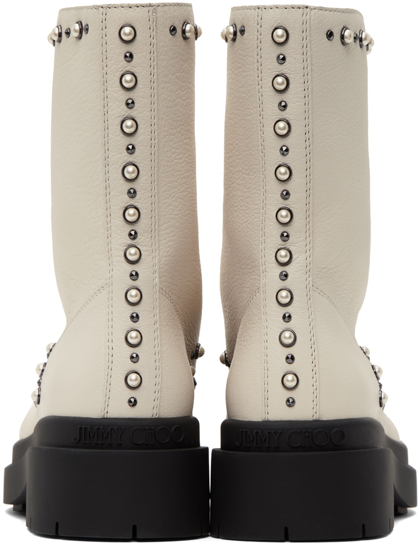 Jimmy Choo Off-White Nola Flat Boots Jimmy Choo