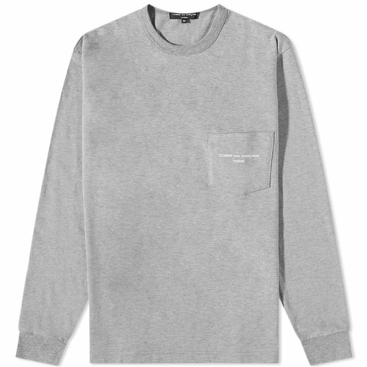 Photo: Comme des Garçons Homme Men's Long Sleeve Logo Pocket T-Shirt in Top Grey