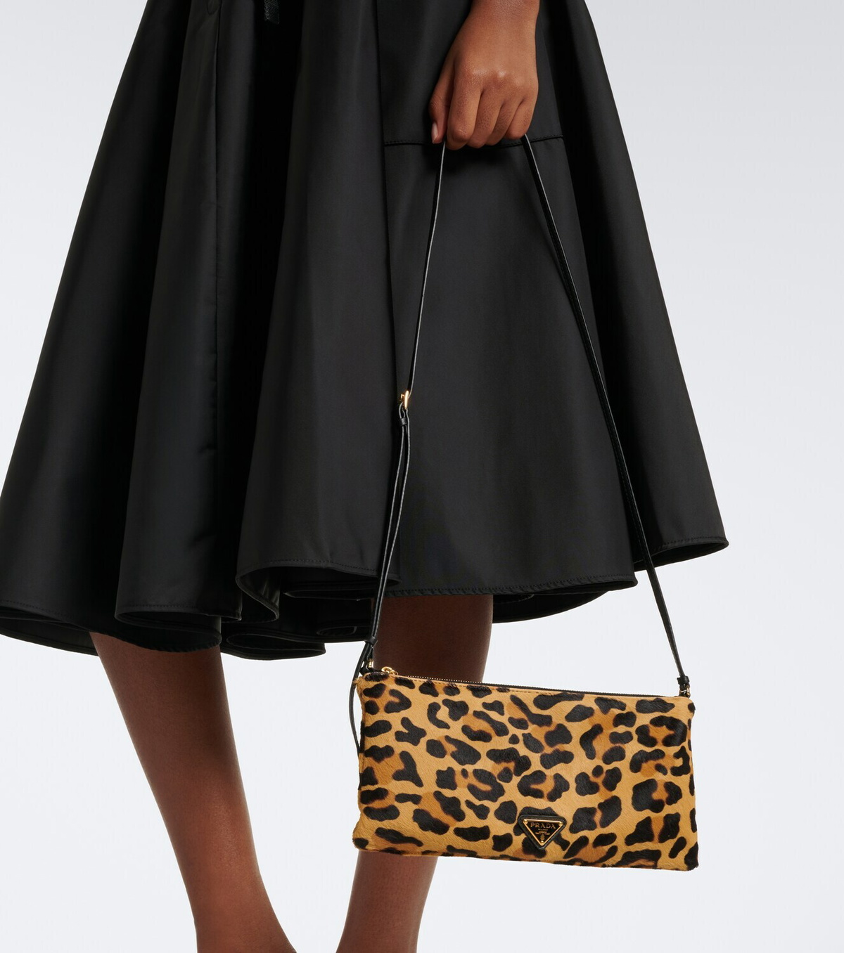 Prada Small leopard-print calf hair crossbody bag