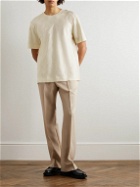 Fendi - Logo-Flocked Monogrammed Cotton-Jersey T-Shirt - Neutrals