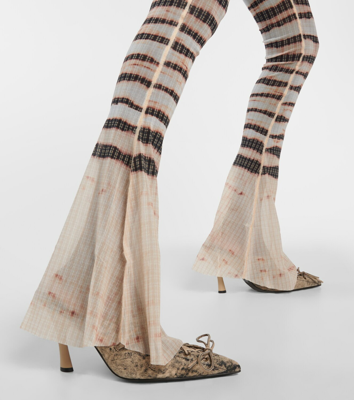 【JEAN PAUL GAULTIER】+ KNWLS cutout flared pants パンツ x KNWLS cutout flared pants in black - Jean Paul Gaultier