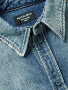 Balenciaga - Distressed Denim Shirt - Blue