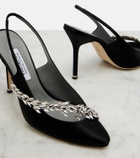 Balenciaga x Manolo Blahnik satin slingback pumps
