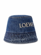 LOEWE - Paula's Ibiza Logo-Embroidered Denim Bucket Hat - Blue