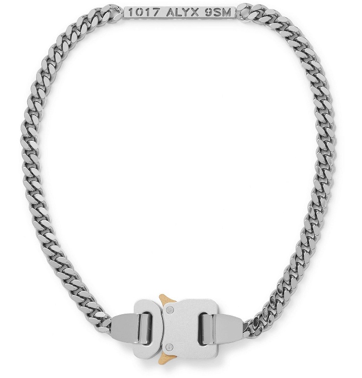 Photo: 1017 ALYX 9SM - Logo-Detailed Silver-Tone Chain Necklace - Silver