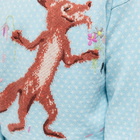 Maison Kitsuné x Olympia Le Tan Flower Fox Crew Knit in Aqua