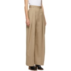 JW Anderson Beige Wool Buckled Wide-Leg Trousers