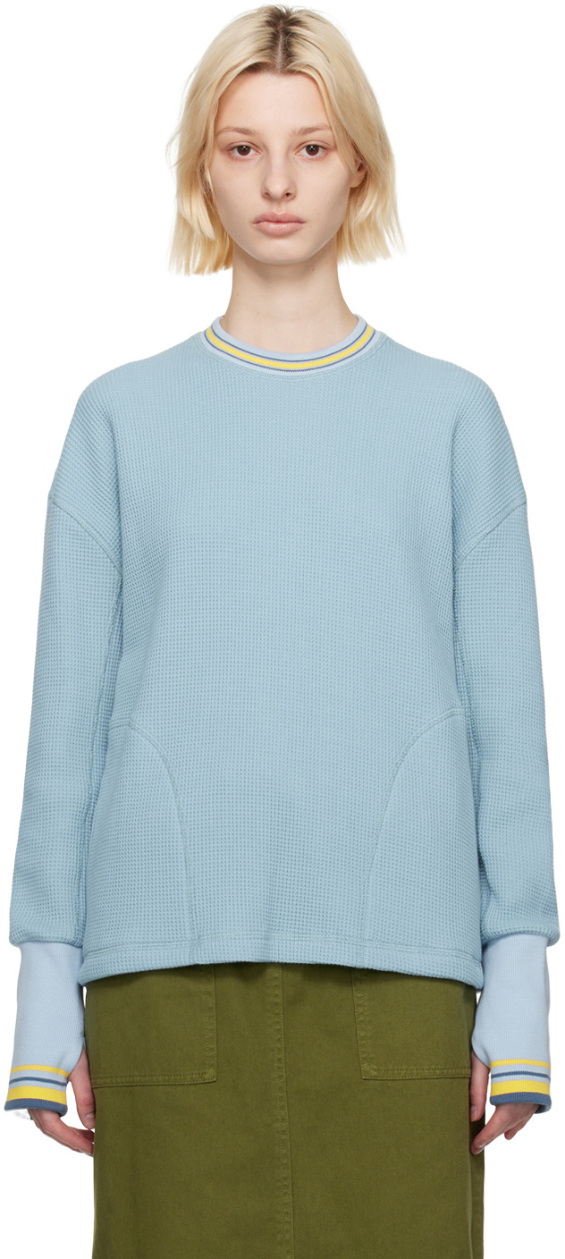 Nicholas Daley Blue Crewneck Long Sleeve T-Shirt