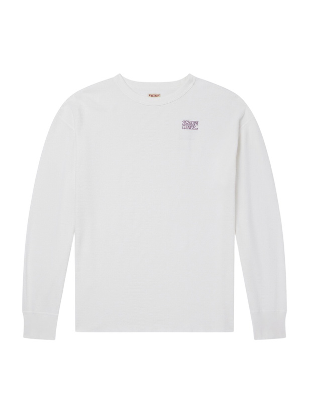 Photo: KAPITAL - Logo-Print Waffle-Knit Cotton-Jersey T-Shirt - White