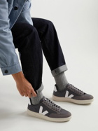 Veja - V-12 Vegan Suede-Trimmed B-Mesh Sneakers - Gray