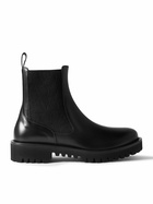 Valentino Garavani - Toile Iconographe Glossed-Leather Chelsea Boots - Black