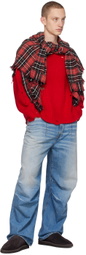 R13 Red Distressed Sweater