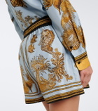 La DoubleJ Pull-Up printed silk twill shorts