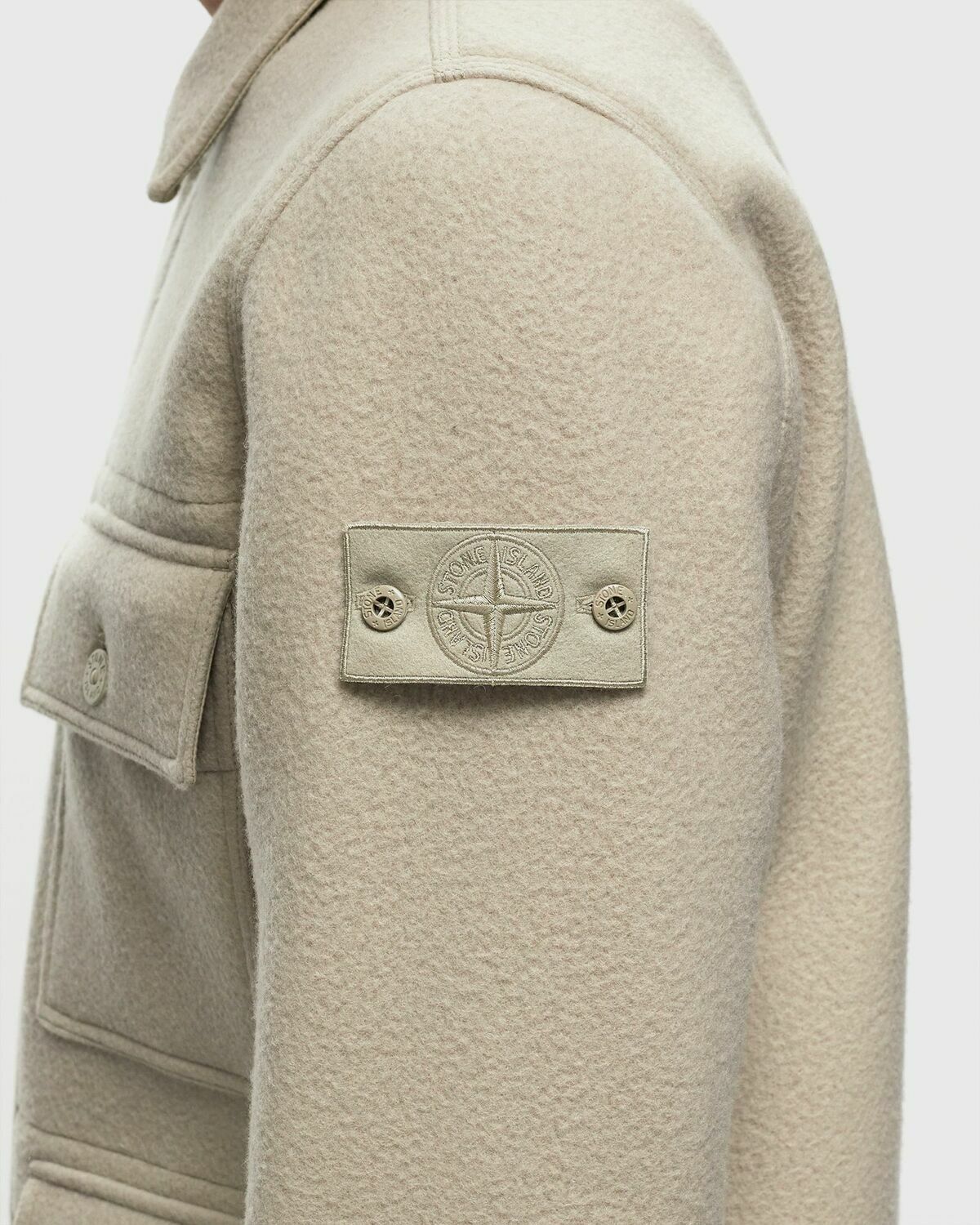 Stone Island Heavy Melton Stone Island Ghost Beige Overshirts Stone Island stone-island-heavy-melton-stone-island-ghost-beige-overshirts-stone-island