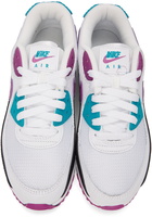 Nike White & Purple Air Max 90 Premium Sneakers