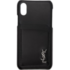 Saint Laurent Black Leather Monogramme iPhone 10 Case