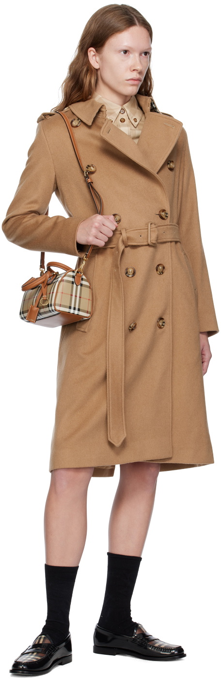 Burberry Beige Mini Check Bowling Bag