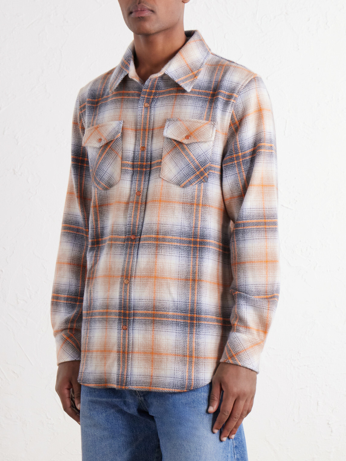 God's True Cashmere - Tartan Cashmere-Flannel Shirt - Orange