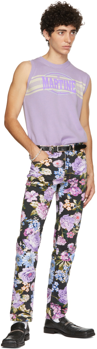 Martine Rose Black & Multicolor Floral Ronnie Jeans