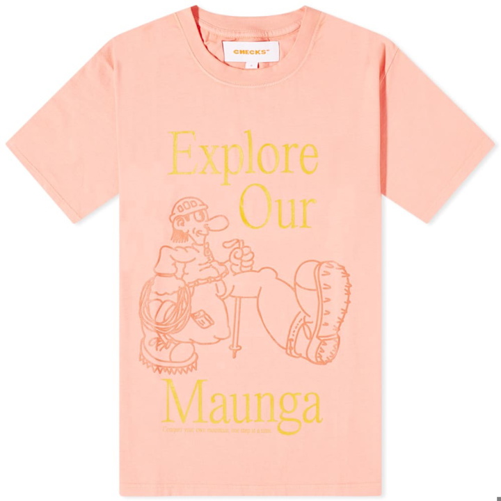 Photo: Checks Downtown Men's Maunga T-Shirt in Tangerine