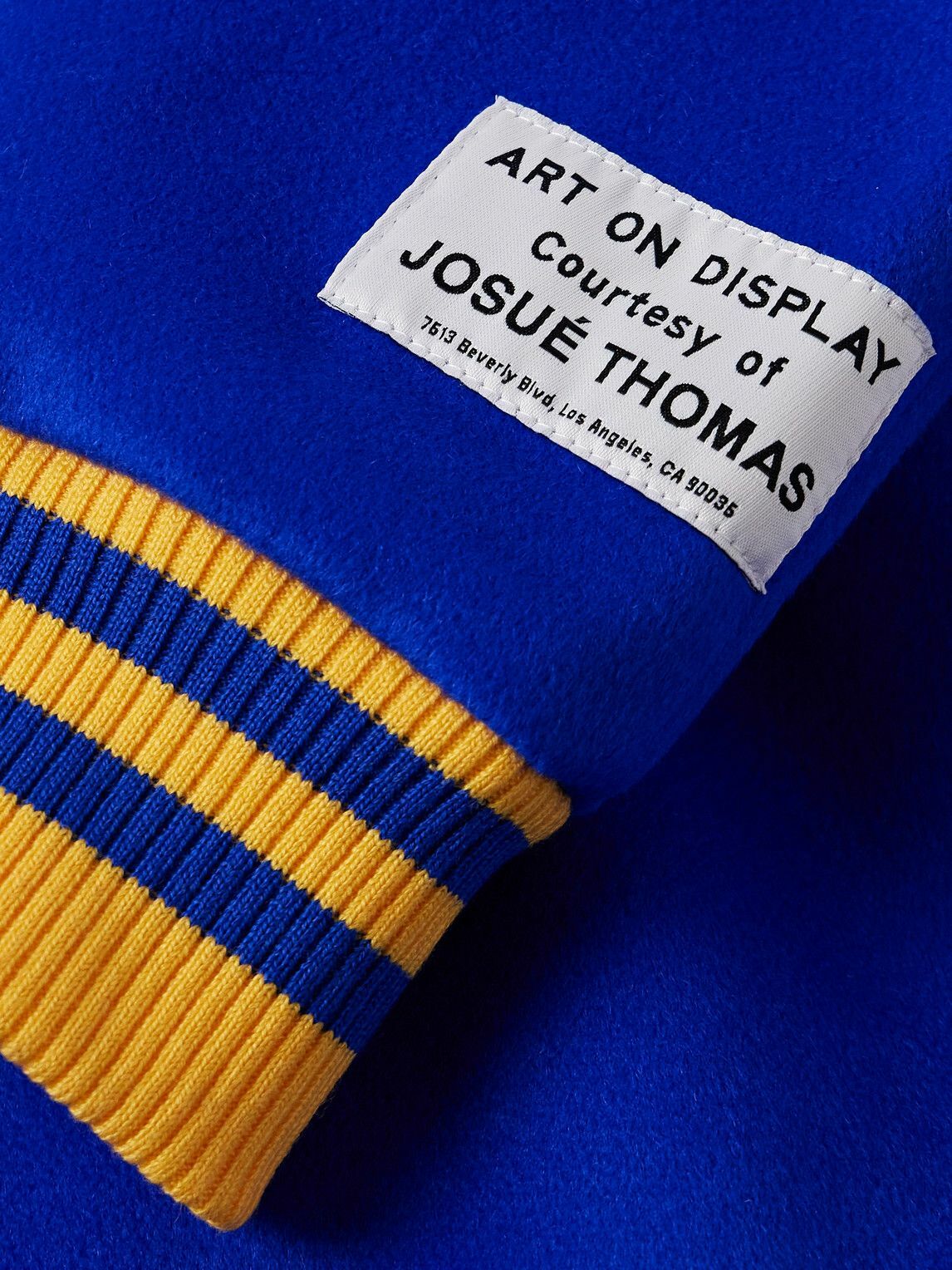 Gallery Dept. - Logo-Embroidered Appliquéd Leather-Trimmed Wool-Blend Felt Varsity Jacket - Blue