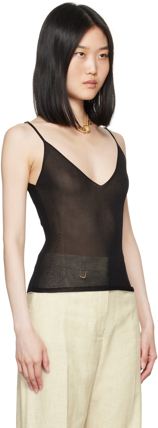 JACQUEMUS Black La Casa 'La maille Spallina' Tank Top