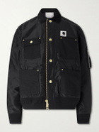 Sacai - Carhart WIP Padded Shell and Cotton-Twill Bomber Jacket - Black