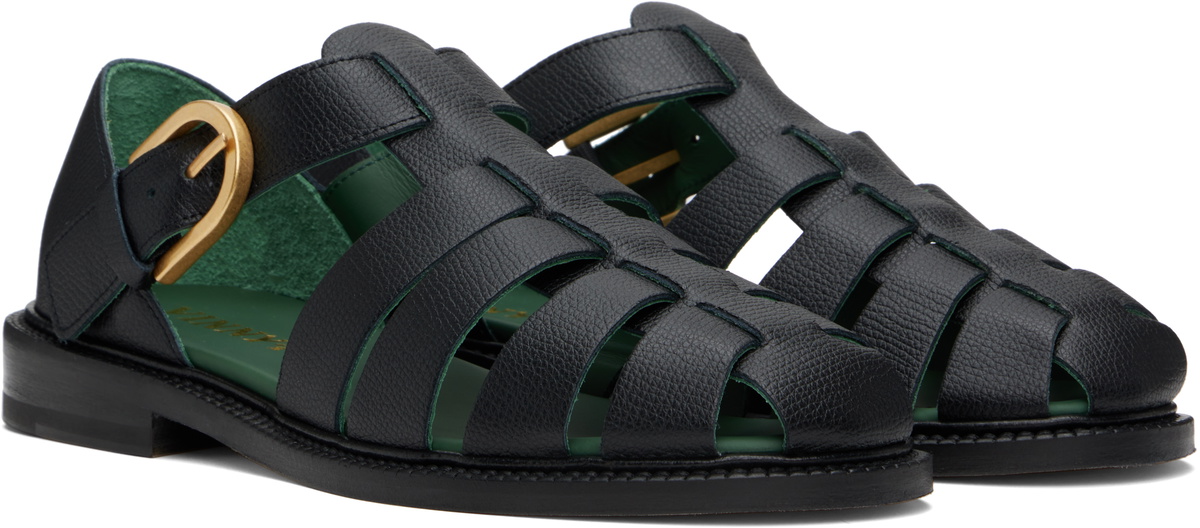 VINNY’s Black Fisherman Sandals